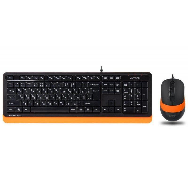 Комплект (клавіатура + миша) A4Tech Fstyler F1010 Black/Orange