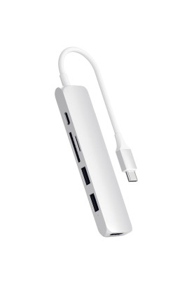 Мультипортовий адаптер Satechi Slim Aluminum Type-C Multi-Port Adapter 4K Silver (ST-SCMA2S)