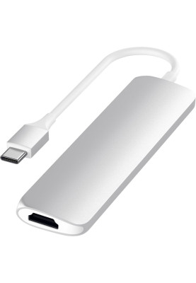 Мультипортовий адаптер Satechi Slim Aluminum Type-C Multi-Port Adapter 4K Silver (ST-SCMA2S)