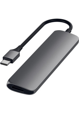 Мультипортовий адаптер Satechi Slim Aluminum Type-C Multi-Port Adapter with Type-C Charging Port Space Gray (ST-CMAM)
