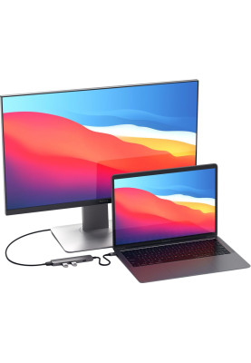 Мультипортовий адаптер Satechi Slim Aluminum Type-C Multi-Port Adapter with Type-C Charging Port Space Gray (ST-CMAM)