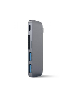 Мультипортовий адаптер Satechi Type-C USB 3.0 Pass-through Hub Space Gray (ST-TCUPM)