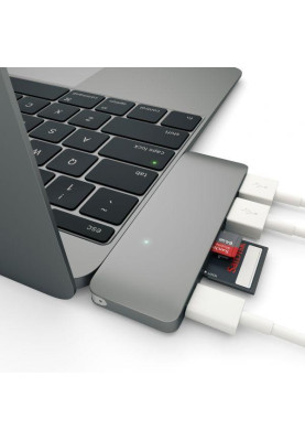 Мультипортовий адаптер Satechi Type-C USB 3.0 Pass-through Hub Space Gray (ST-TCUPM)