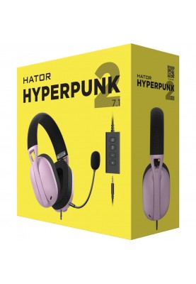 Навушники з мікрофоном HATOR Hyperpunk 2 USB 7.1 Black/Lilac (HTA-849)