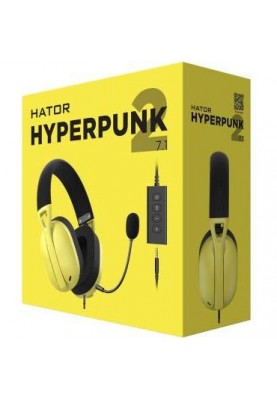 Навушники з мікрофоном HATOR Hyperpunk 2 USB 7.1 Black/Yellow (HTA-847)