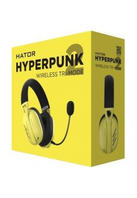 Навушники з мікрофоном HATOR Hyperpunk 2 Wireless Tri-mode Black/Yellow (HTA-857)