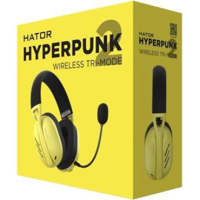 Навушники з мікрофоном HATOR Hyperpunk 2 Wireless Tri-mode Black/Yellow (HTA-857)