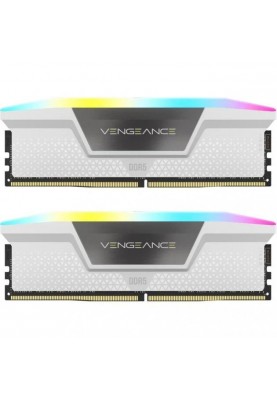 Пам'ять для настільних комп'ютерів Corsair 32 GB (2x16GB) DDR5 6000 MHz Vengeance RGB White (CMH32GX5M2D6000C36W)