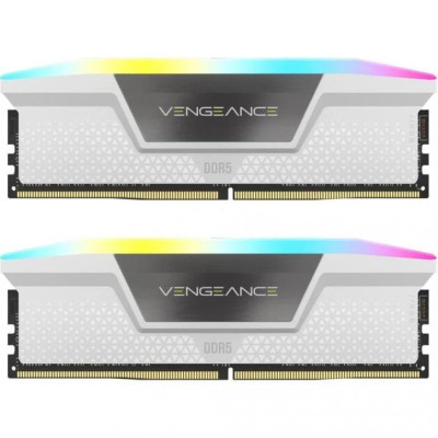 Пам'ять для настільних комп'ютерів Corsair 32 GB (2x16GB) DDR5 6000 MHz Vengeance RGB White (CMH32GX5M2D6000C36W)