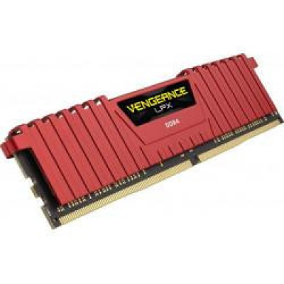 Пам'ять для настільних комп'ютерів Corsair 4 GB DDR4 2400 MHz Vengeance LPX Red (CMK4GX4M1A2400C16R)