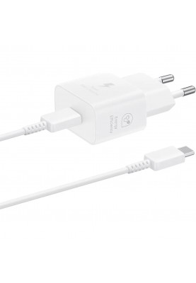 Зарядний пристрій Samsung 25W PD Power Adapter (з Type-C cable) White (EP-T2510XWE)