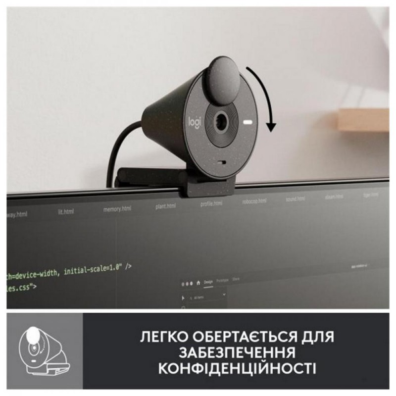 Веб-камера Logitech Brio 300 FHD Graphite (960-001436)