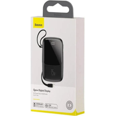 Зовнішній акумулятор (павербанк) Baseus Qpow 10000 mAh Black (PPQD-B01) Зовнішній акумулятор (павербанк) Baseus Qpow 10000 mAh Black (PPQD-B01)