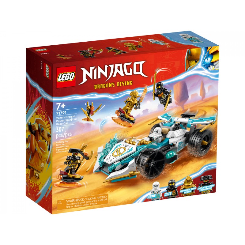 Блоковий конструктор LEGO Ninjago Суперсила дракона Зейна/ Автомобіль для перегонів спін-джитсу (71791)