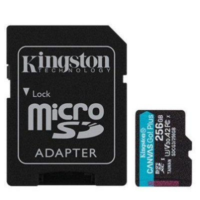 Карта пам'яті Kingston 256 GB microSDXC class 10 UHS-I U3 Canvas Go! Plus + SD Adapter SDCG3/256GB