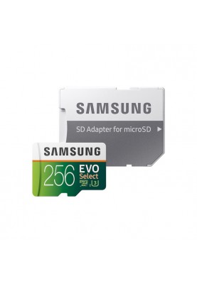 Карта пам'яті Samsung 256 GB microSDXC UHS-I U3 EVO Select + SD Adapter MB-ME256HA