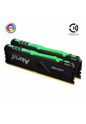 Пам'ять для настільних комп'ютерів Kingston FURY 32 GB (2x16 GB) DDR4 3200 MHz Beast RGB (KF432C16BB1AK2/32)