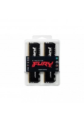 Пам'ять для настільних комп'ютерів Kingston FURY 32 GB (2x16 GB) DDR4 3200 MHz Beast RGB (KF432C16BB1AK2/32)