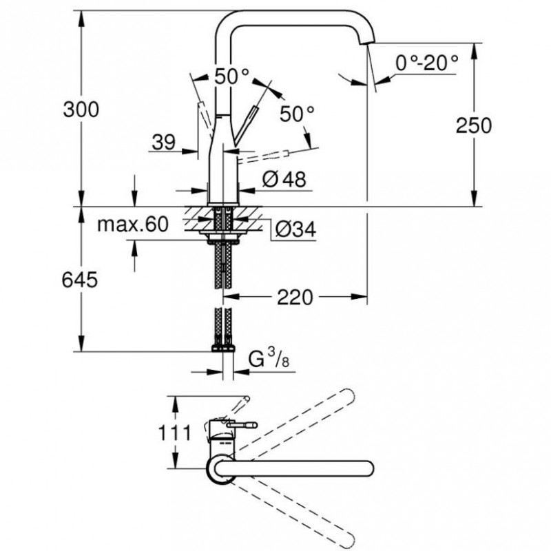 Змішувач для раковини Grohe Essence 30269DL0