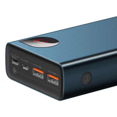 Зовнішній акумулятор (Power Bank) Baseus Adaman Metal Digital Display 20000mAh/QC/PD/SCP/65W Blue (PPIMDA-D03)