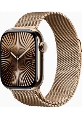 Смарт-годинник Apple Watch Series 10 GPS + Cellular 42mm Gold Titanium Case w. Gold Milanese Loop (MX083)