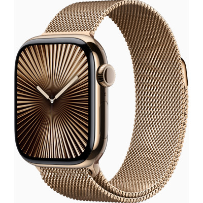 Смарт-годинник Apple Watch Series 10 GPS + Cellular 42mm Gold Titanium Case w. Gold Milanese Loop (MX083)