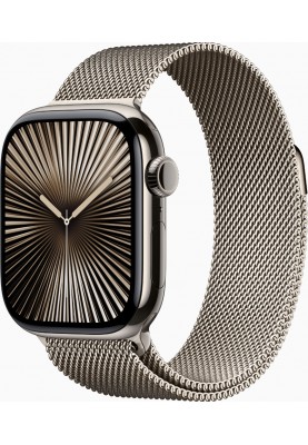 Смарт-годинник Apple Watch Series 10 GPS + Cellular 42mm Natural Titanium Case w. Natural Milanese Loop (MWXF3)