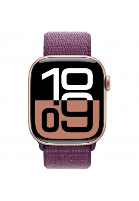 Смарт-годинник Apple Watch Series 10 GPS 42mm Rose Gold Aluminum Case w. Plum Sport Loop (MWWK3)