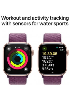 Смарт-годинник Apple Watch Series 10 GPS 42mm Rose Gold Aluminum Case w. Plum Sport Loop (MWWK3)