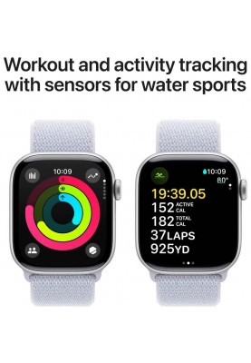 Смарт-годинник Apple Watch Series 10 GPS 42mm Silver Aluminum Case w. Blue Cloud Sport Loop (MWWD3)