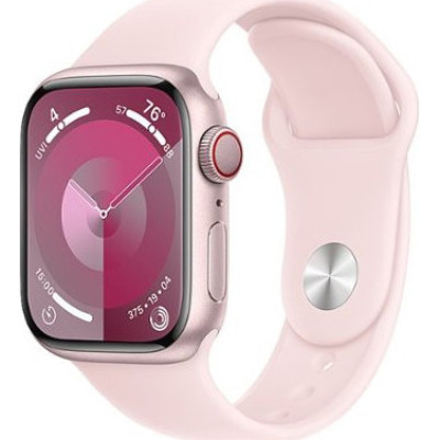 Смарт-годинник Apple Watch Series 9 GPS + Cellular 41mm Pink Alu. Case w. Light Pink Sport Band - S/M (MRHY3)