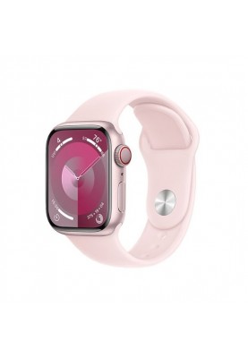 Смарт-годинник Apple Watch Series 9 GPS + Cellular 41mm Pink Alu. Case w. Light Pink Sport Band - S/M (MRHY3)