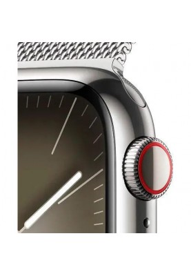 Смарт-годинник Apple Watch Series 9 GPS + Cellular 45mm Silver S. Steel Case w. Silver Milanese Loop (MRMQ3)