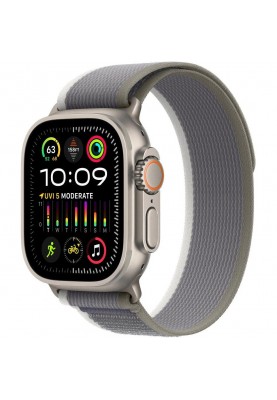 Смарт-годинник Apple Watch Ultra 2 GPS + Cellular 49mm Titanium Case з Green/Gray Trail Loop - S/M (MRF33)