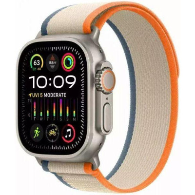 Смарт-годинник Apple Watch Ultra 2 GPS + Cellular 49mm Titanium Case with Orange/Beige Trail Loop - M/L (MRF23)