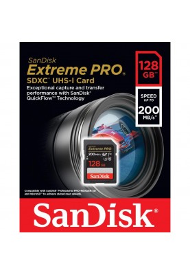 Карта пам'яті SanDisk 128 GB SDXC UHS-I U3 V30 Extreme PRO (SDSDXXD-128G-GN4IN)