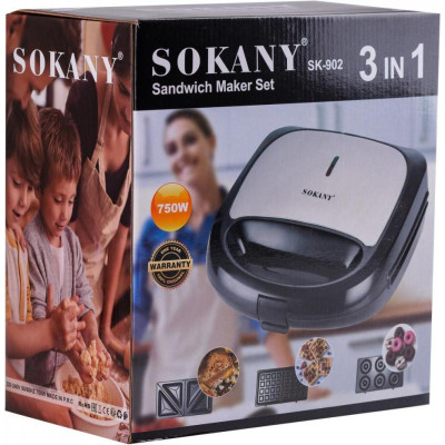 Мультипекар (Бутербродниця-Вафельниця-Кексниця) Sokany SK902B