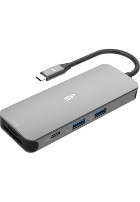 Мультипортовий адаптер Silicon Power SR30 8-in-1 USB-C Docking Station (SPU3C08DOCSR300G)