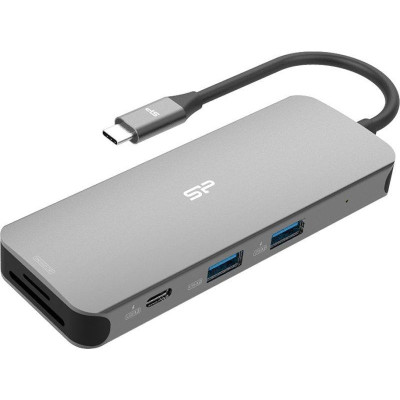 Мультипортовий адаптер Silicon Power SR30 8-in-1 USB-C Docking Station (SPU3C08DOCSR300G)