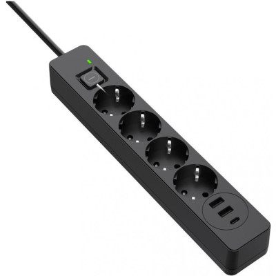 Мережевий фільтр-подовжувач ColorWay 4 розетки 3 USB 2м (CW-CHE432PDB)