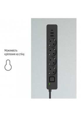 Мережевий фільтр-подовжувач ColorWay 4 розетки 3 USB 2м (CW-CHE432PDB)