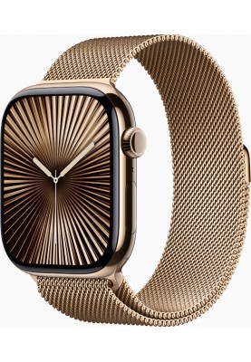 Смарт-годинник Apple Watch Series 10 GPS + Cellular 46mm Gold Titanium Case w. Gold Milanese Loop - S/M (MC7T4)