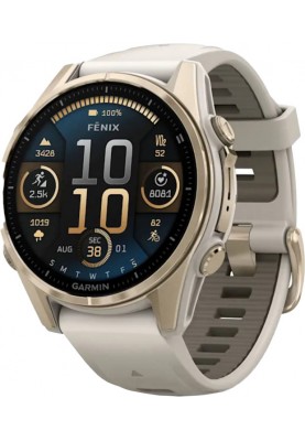 Спортивний годинник Garmin Fenix 8 43mm AMOLED Sapphire Soft Gold w. Fog Gray/Dark Sandstone S. Band (010-02903-10/11)