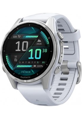 Спортивний годинник Garmin Fenix 8 43mm AMOLED Silver with Whitestone Silicone Band (010-02903-00)