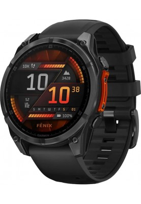 Спортивний годинник Garmin Fenix 8 47mm AMOLED Slate Gray with Black Silicone Band (010-02904-00)