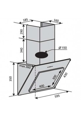 Витяжка похила Ventolux FIORE 60 BK (1000) PB
