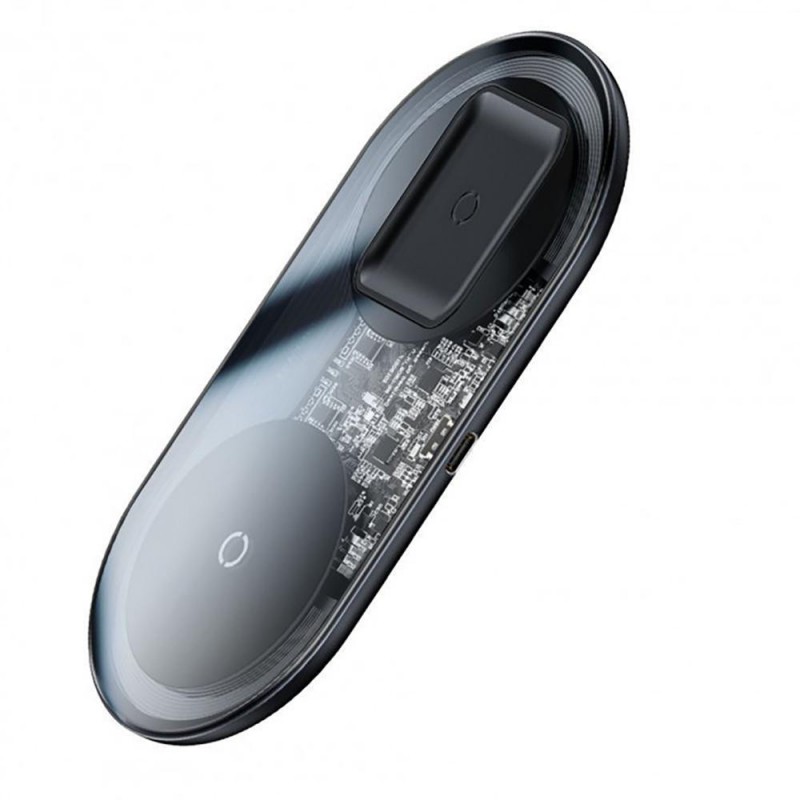 Бездротовий зарядний пристрій Baseus Simple 2-in-1 Wireless Charger Pro Edition Transparent (WXJK-CA02)