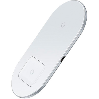 Бездротовий зарядний пристрій Baseus Simple 2in1 18W White (WXJK-02)