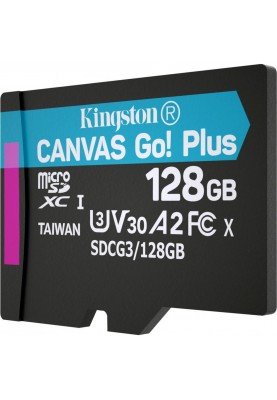Карта пам'яті Kingston 128 GB microSDXC class 10 UHS-I U3 Canvas Go! Plus SDCG3/128GBSP