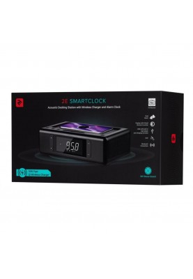 Мультимедійна акустика 2E SmartClock Wireless Charging Black (2E-AS01QIBK)